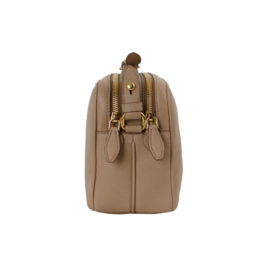 Prada Beige Vitello Phenix Leather Double Zip Crossbody Bag - Product Image 2