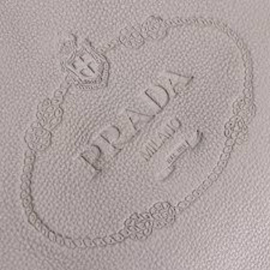 Prada Vitello Phenix Grey Leather Embossed Logo Hobo Tote Bag | Studio Nafay