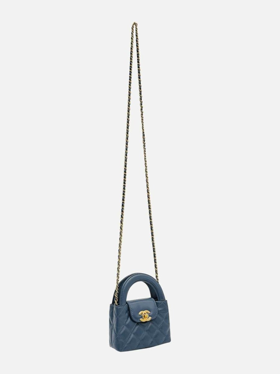Chanel Kelly Quilted Blue Handbag