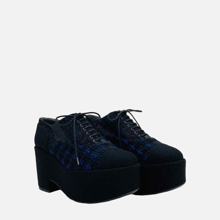 Chanel Black Platform Blue Handbag | Studio Nafay