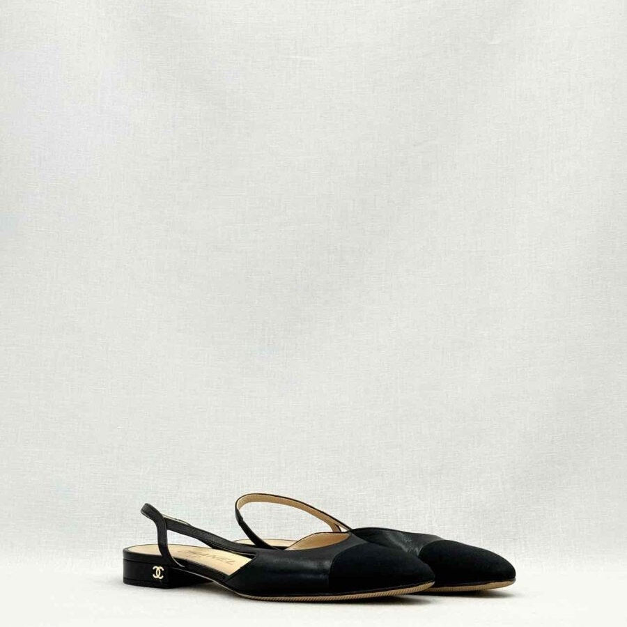 CHANEL Slingback Black Size EU 35.5 Ballet Flats | Studio Nafay