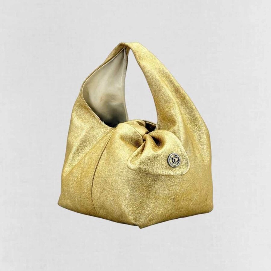 CHANEL Slouchy Metallic Gold Top Handle | Studio Nafay