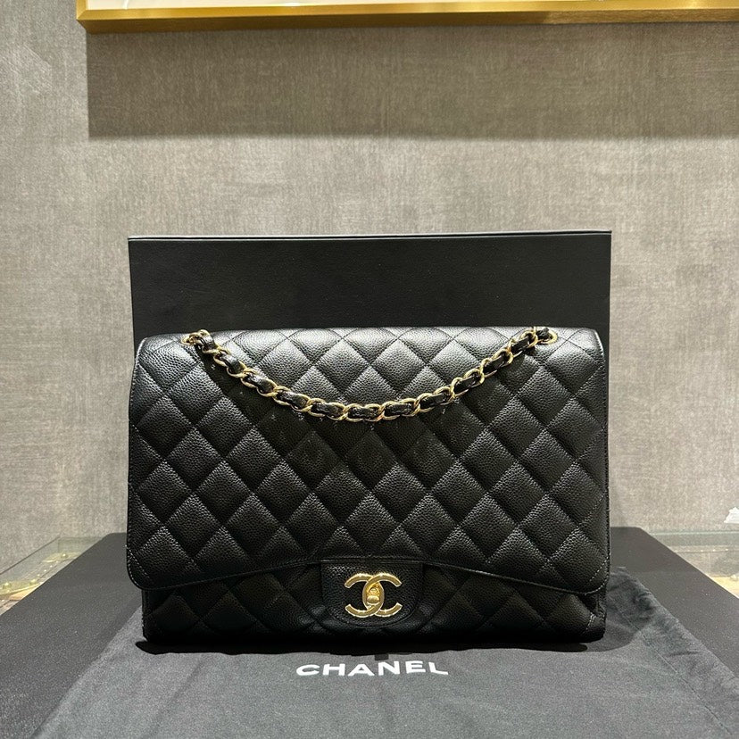 Chanel Classic Double Flap Max Black Caviar Bag | Studio Nafay