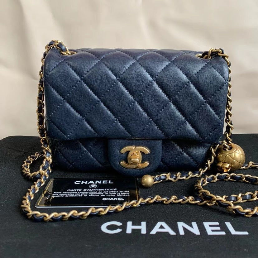 Chanel Classic Flap Black Quilted Leather Small Handbag Gold Chain | Studio Nafay