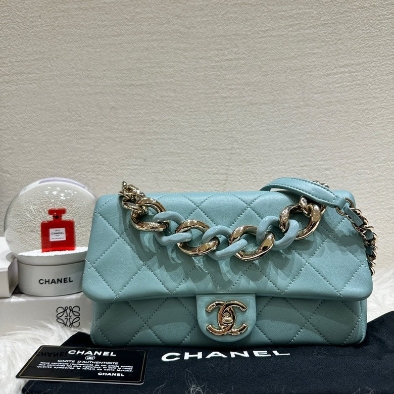Chanel Quilted Flap Bag Tiffany Blue Medium | Studio Nafay