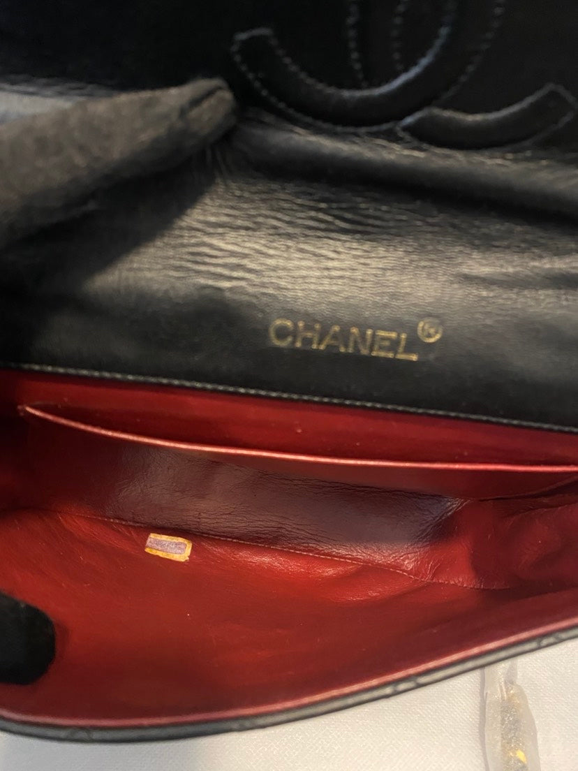 Chanel Black Leather Saddle Purse
