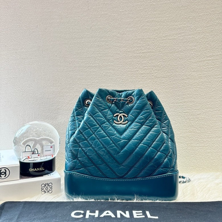 Chanel Gabrielle Medium Backpack Blue Leather Bag | Studio Nafay