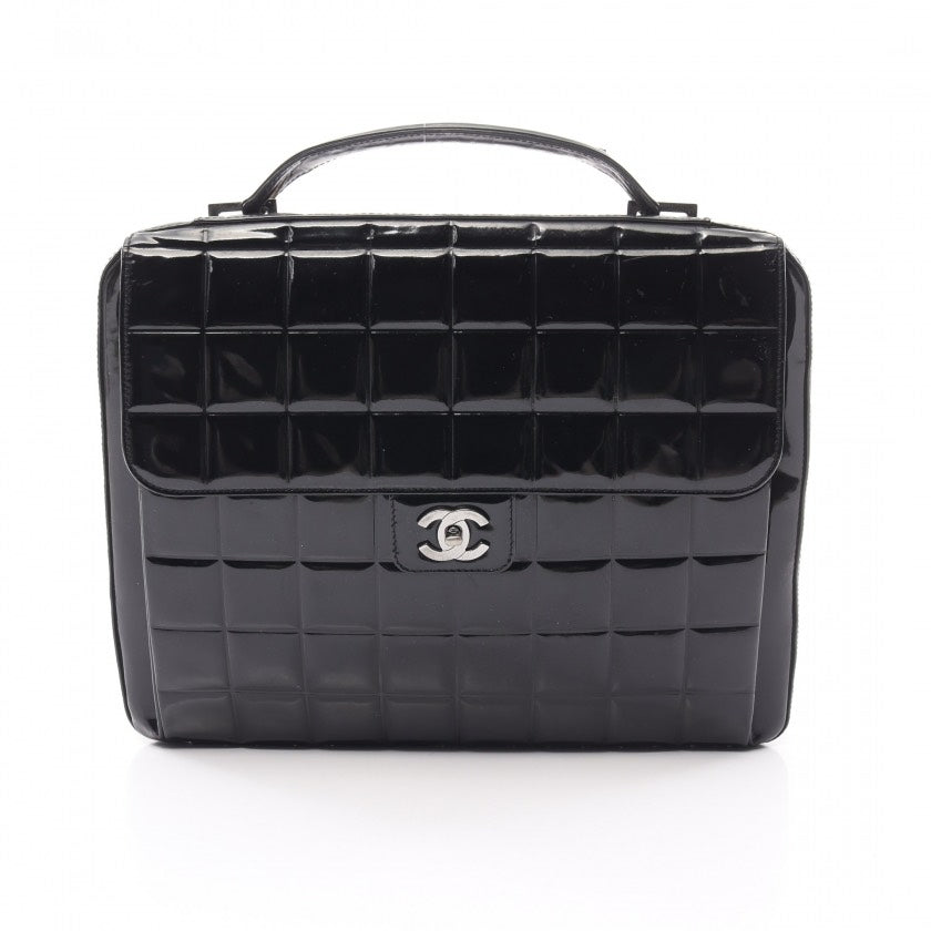 Chanel Patent Leather Chocolate Bar Briefcase Black | Studio Nafay