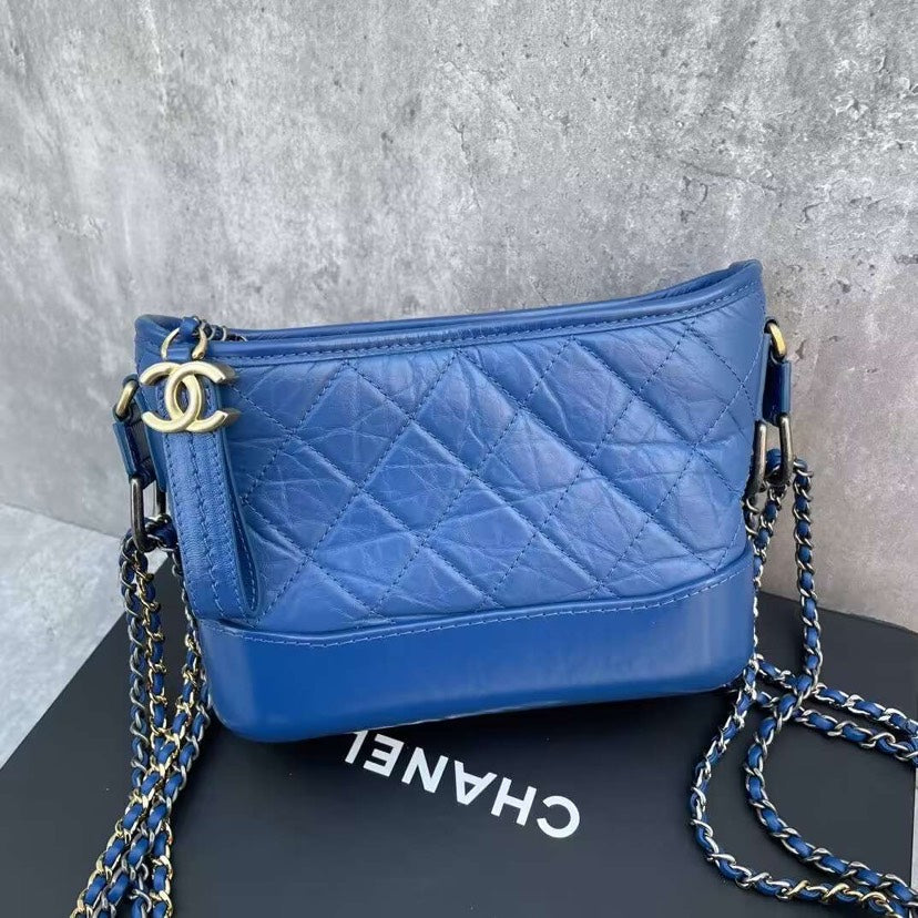 Chanel Gabrielle Hobo Blue Quilted Calfskin Bag Medium | Studio Nafay