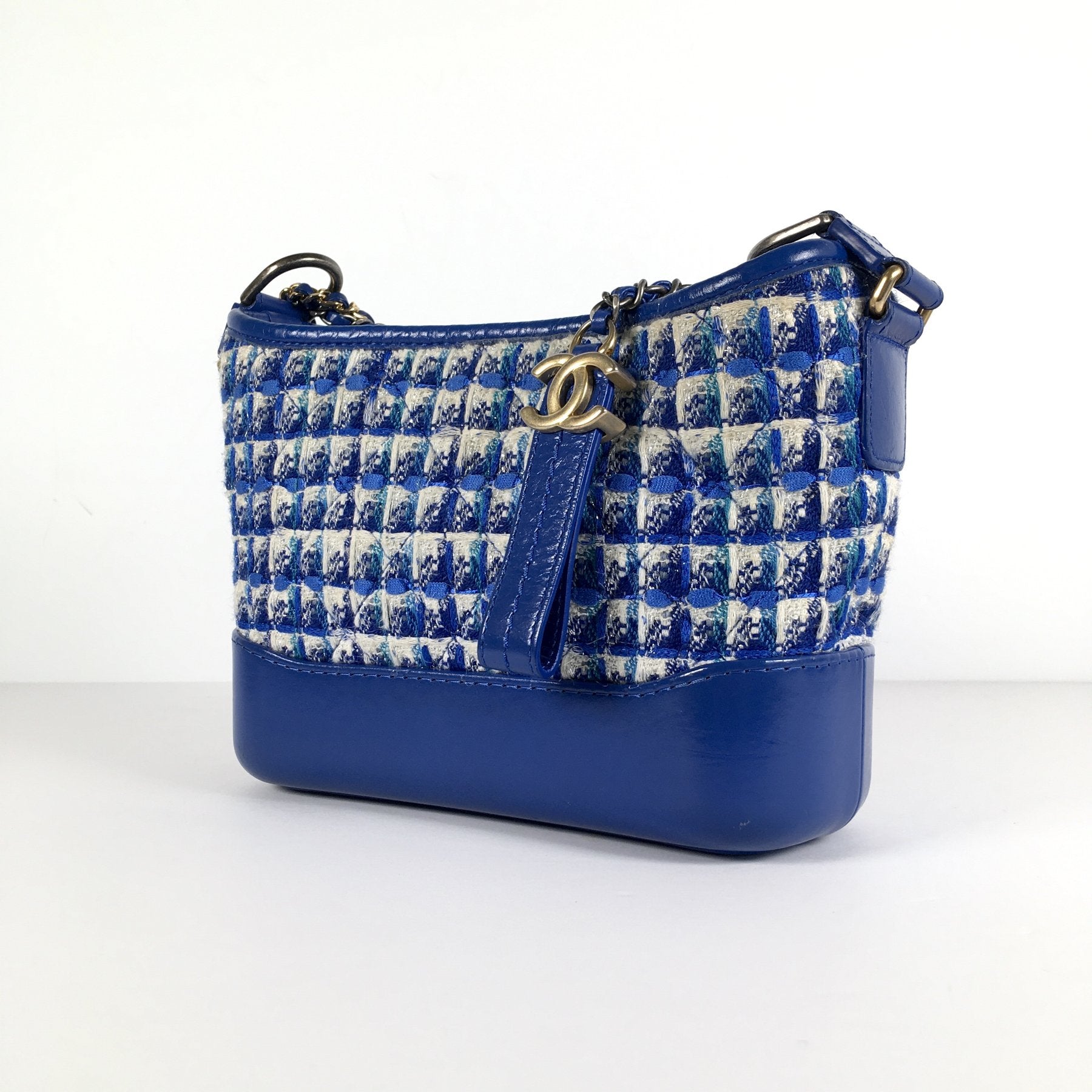 C Gabrielle Small Blue Tweed Bolso hobo Bolso