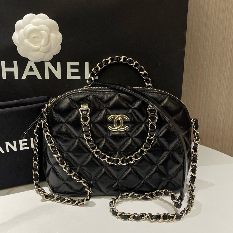 Chanel b Alma Handbag Small Black Leather | Studio Nafay