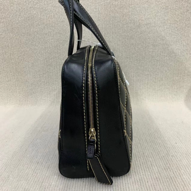 Chanel Black Leather Quilted Handbag Medium