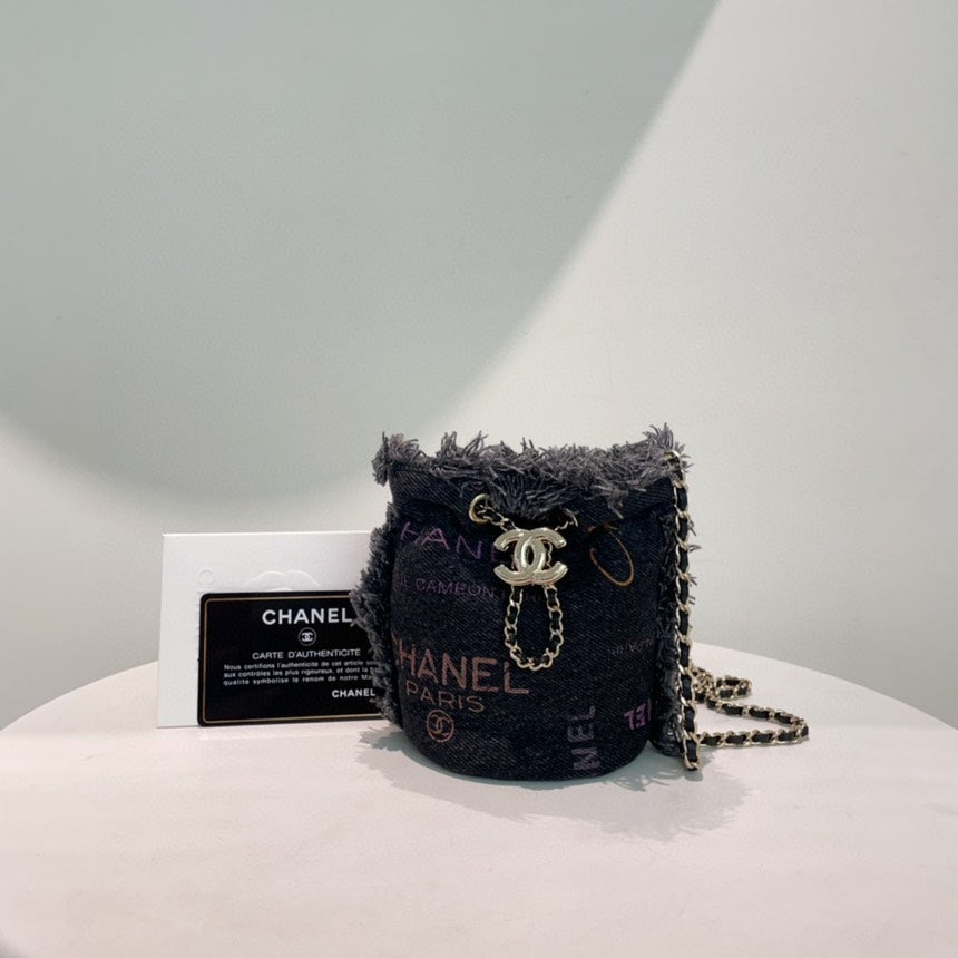 Chanel Mini Black Bucket Handbag | Studio Nafay
