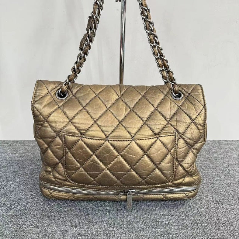 Chanel Gold Quilted PNY Expandable Bag