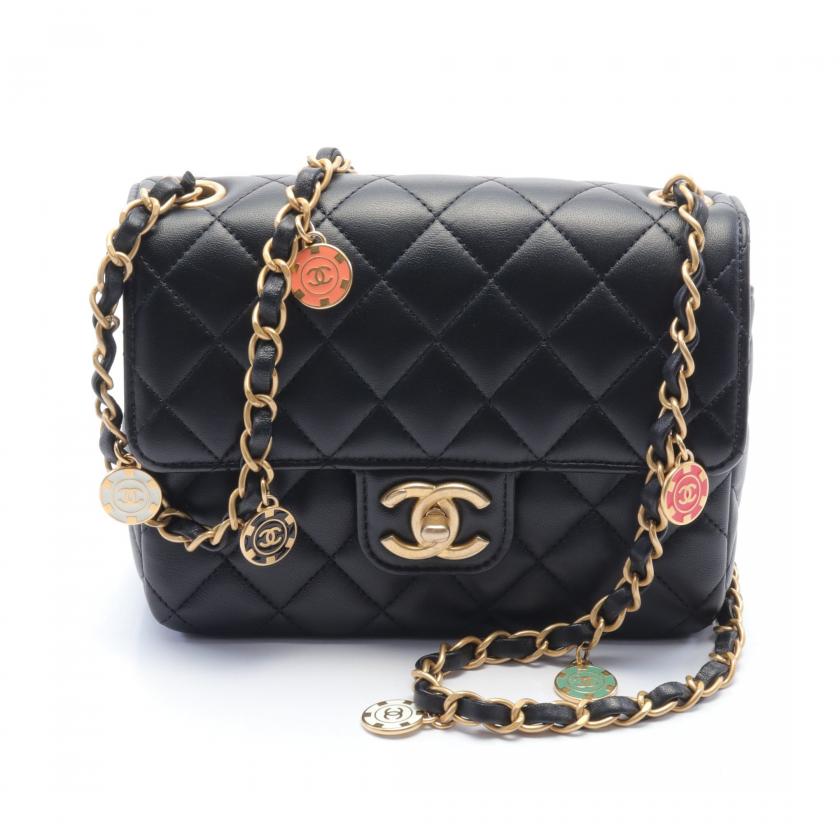 Chanel Matelasse Black Leather Chain Shoulder Bag | Studio Nafay
