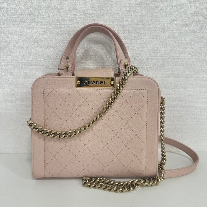 Chanel Calfskin way Chain Bag Pink Medium | Studio Nafay