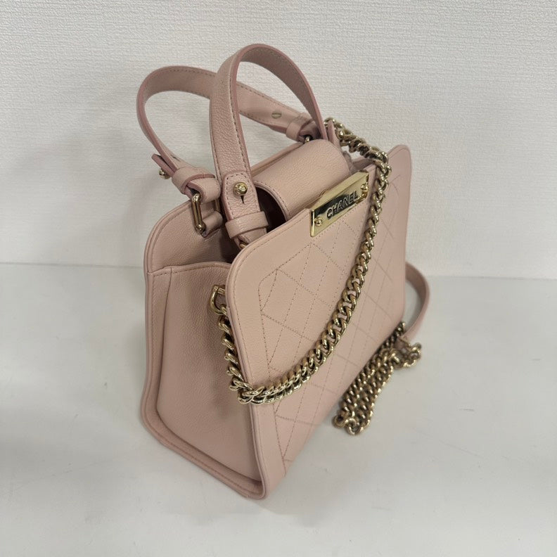 Chanel Calfskin way Chain Bag Pink Medium