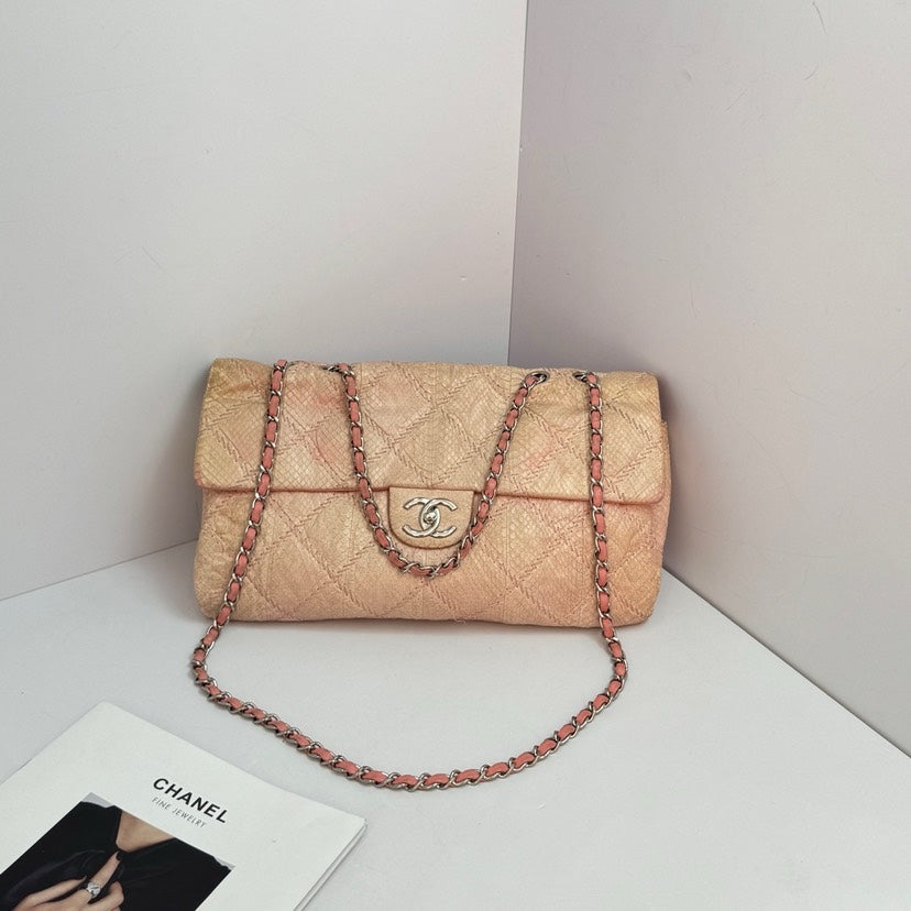 Chanel Sakura Pink Snake Skin CF Chain Crossbody Bag cm | Studio Nafay