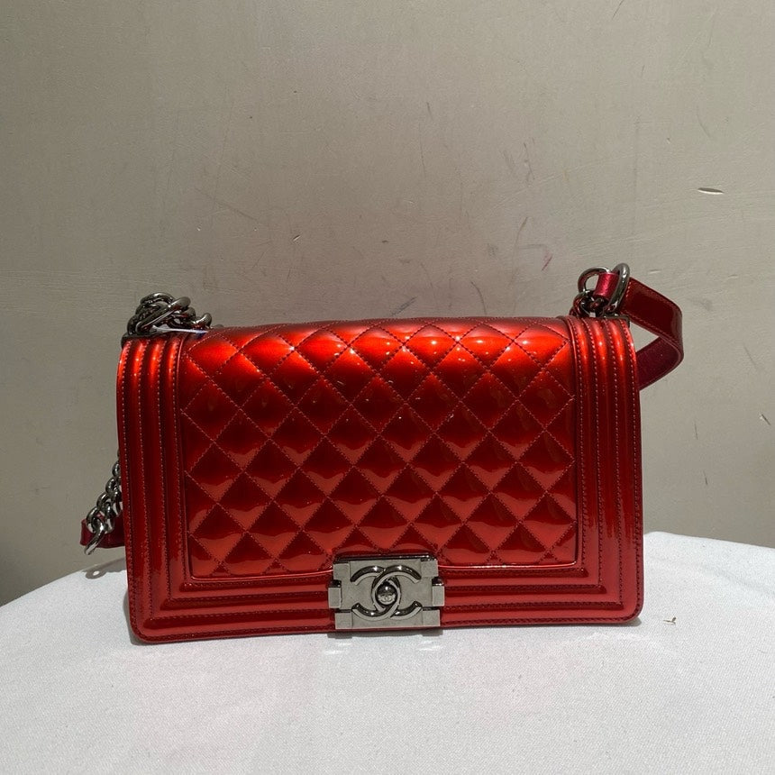Chanel Leboy Red Patent Leather Medium Bag | Studio Nafay