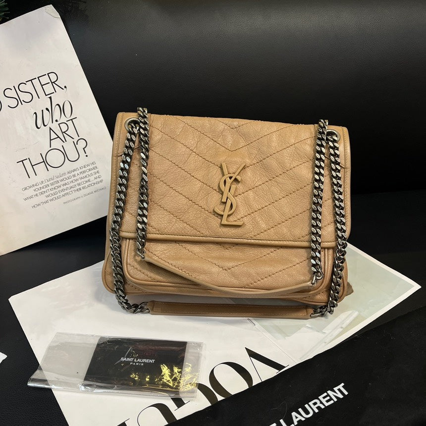 Saint Laurent Medium Niki Crossbody Bag Milk Tea Color | Studio Nafay
