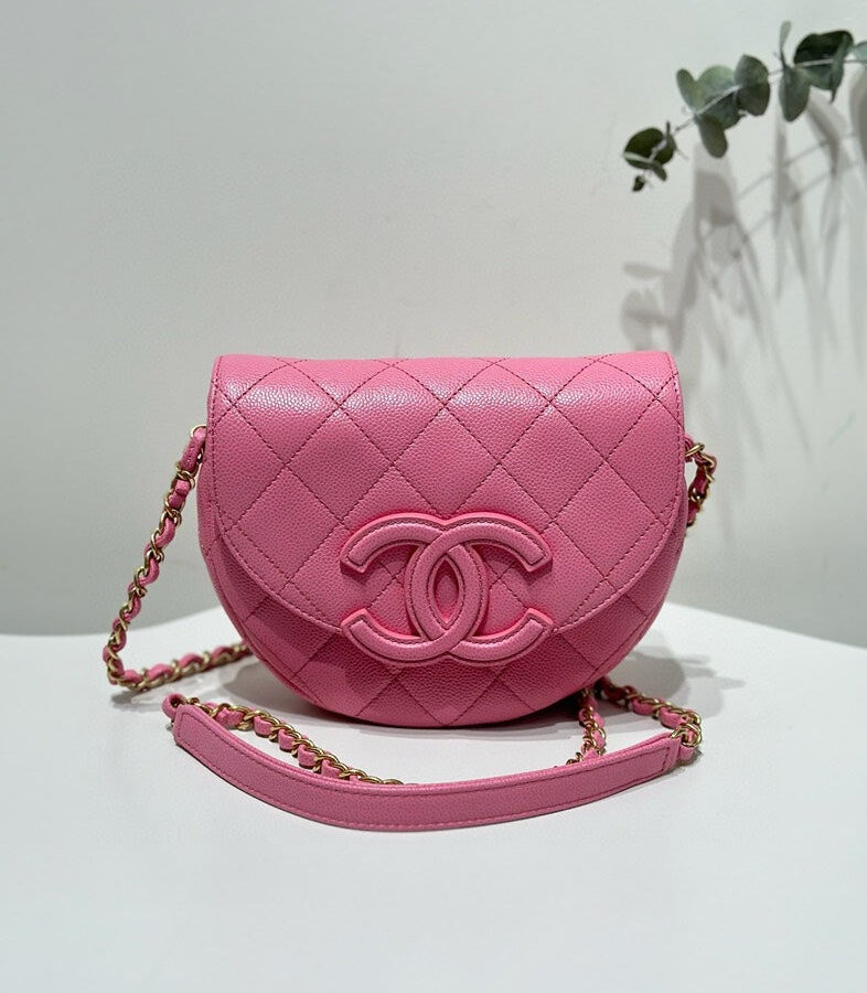 Chanel Small Pink Quilted Leather Crossbody Bag | Studio Nafay