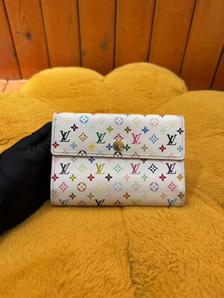 Louis Vuitton Multicolor Monogram White Canvas Wallet Compact - Product Image 2