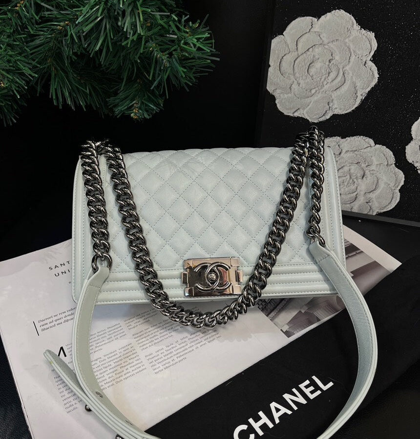 Chanel Glacier Blue Medium Leboy Crossbody Bag | Studio Nafay