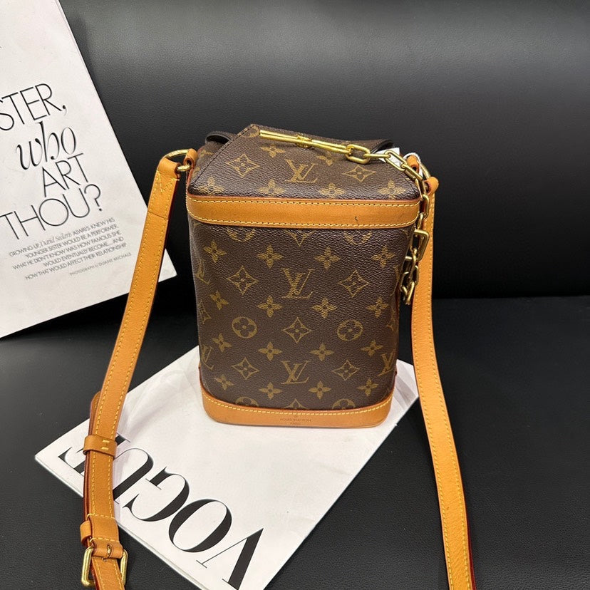 Louis Vuitton Monogram Brown Limited Edition Milk Box Crossbody Bag | Studio Nafay