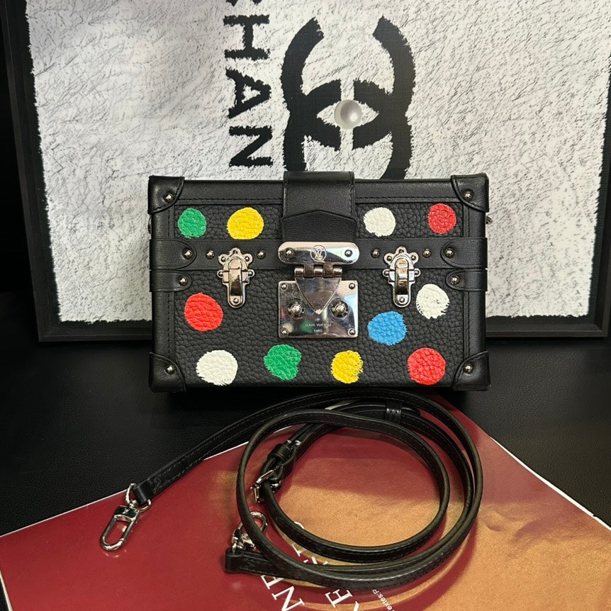 Louis Vuitton Yayoi Kusama Black Multicolor Camera Box Crossbody Bag | Studio Nafay
