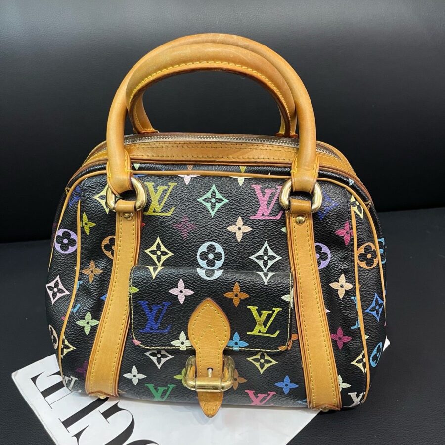Louis Vuitton Multicolor Monogram Black Canvas Speedy Bag Medium | Studio Nafay