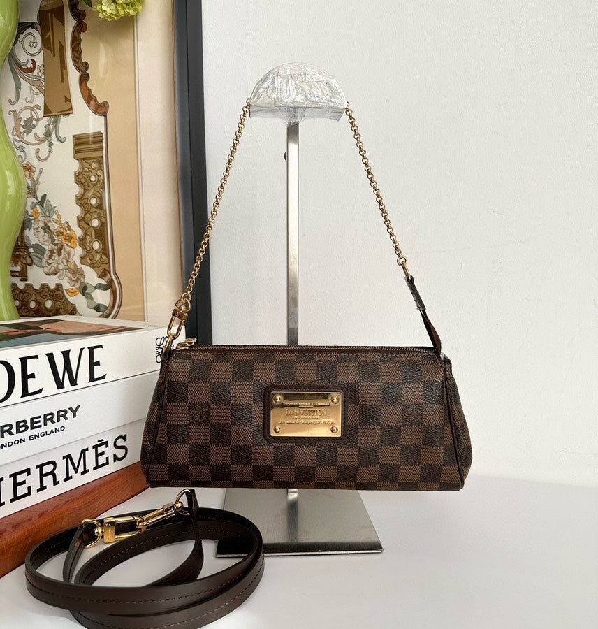 Louis Vuitton Eva Damier Ebene Canvas Crossbody Bag Brown Medium | Studio Nafay