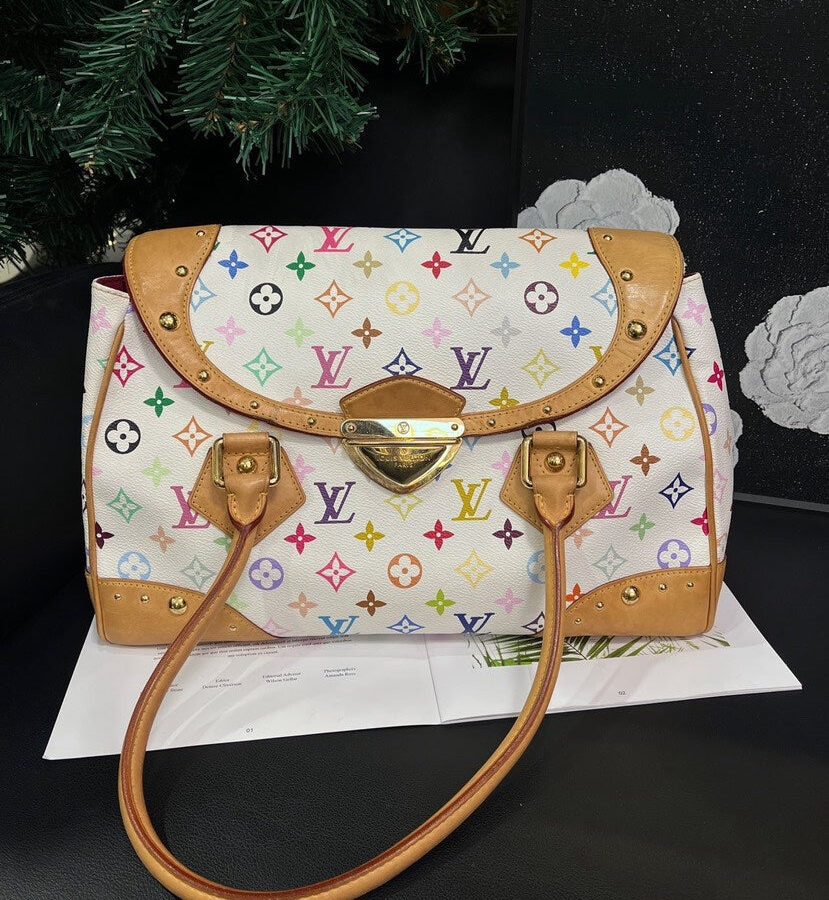 Louis Vuitton White Multicolor Monroe Handbag | Studio Nafay