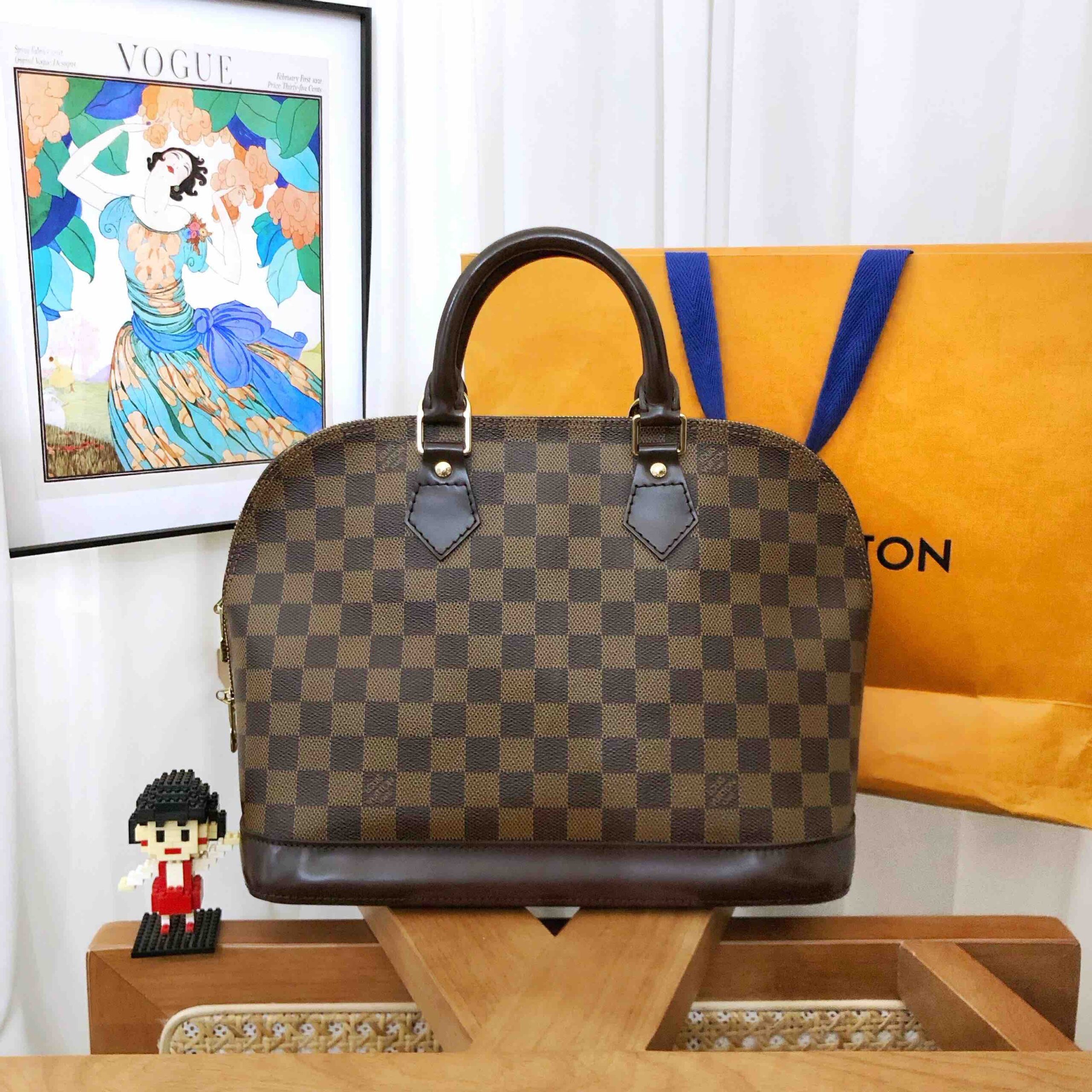 Louis Vuitton Alma Damier Ebene Tote Bag