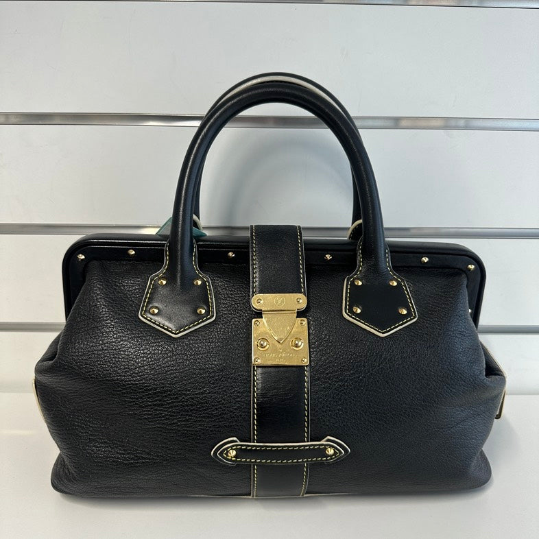 Louis Vuitton Suhali Lockit Black Leather Top Handle Bag