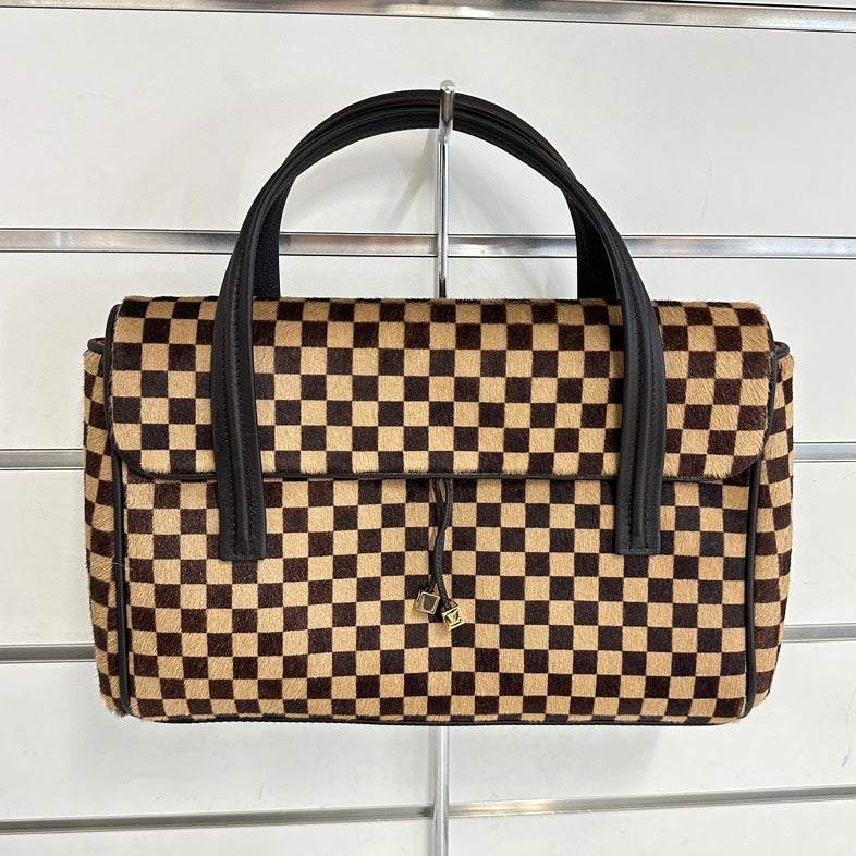 Louis Vuitton Damier Ebene Horse Fur Shoulder Bag, Brown Checkered | Studio Nafay