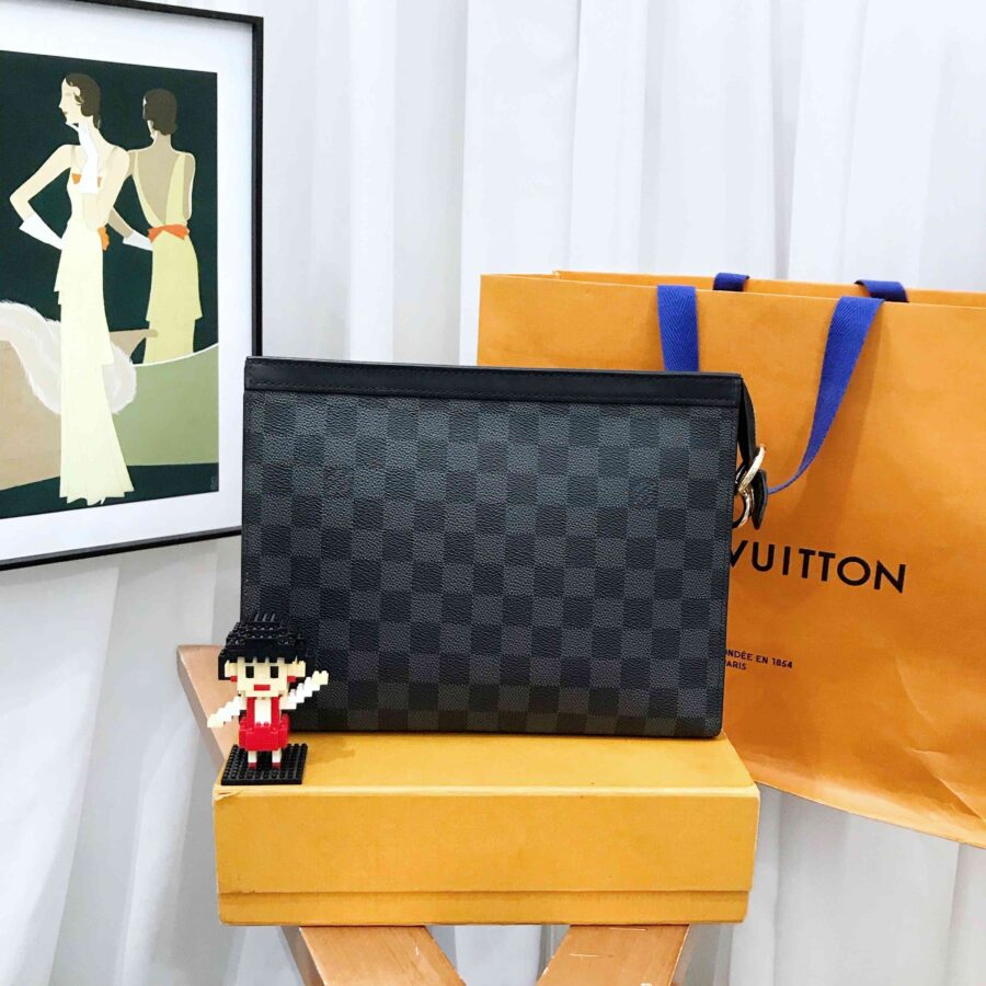 Louis Vuitton Damier Graphite Wash Bag - Black Checkered Toiletry Pouch | Studio Nafay