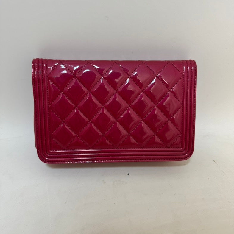 Chanel Quilted Crossbody Bag Pink Leather
