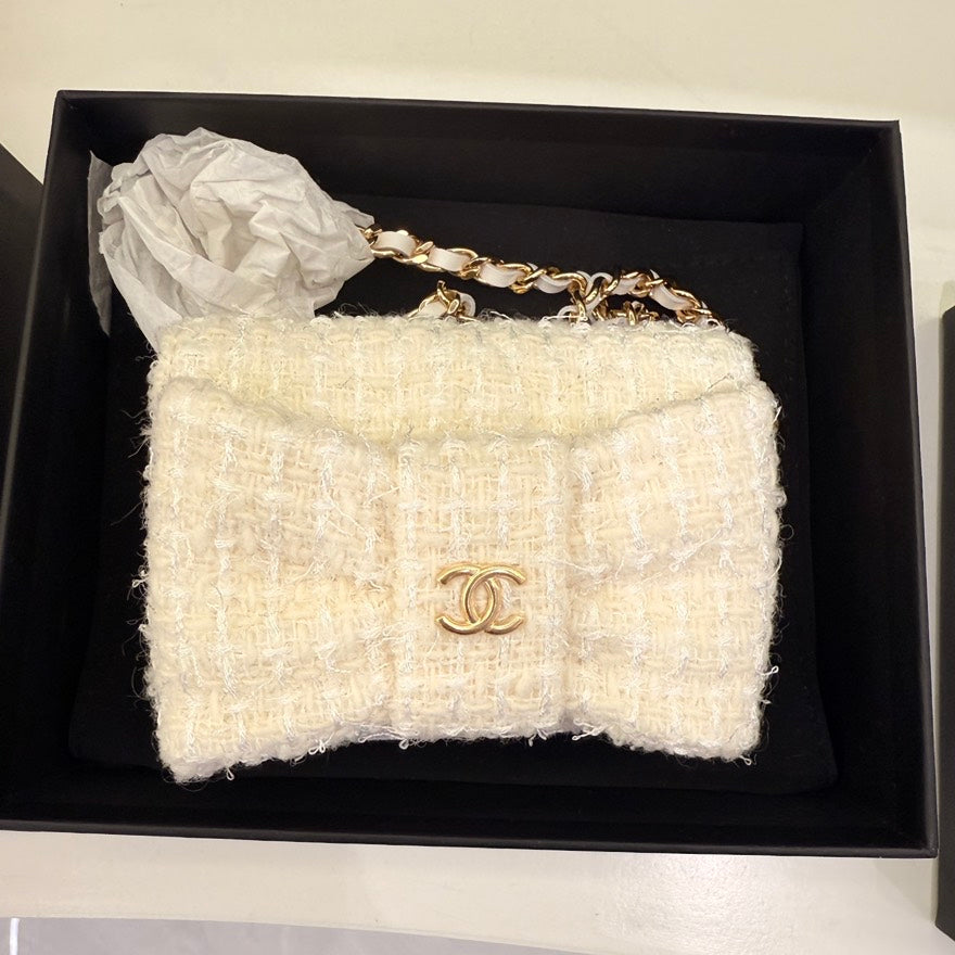 Chanel Mini Tweed Bag in Ivory - Chanel Mini Bag | Studio Nafay
