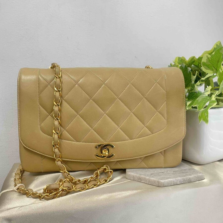 Chanel Diana Bag JS Beige Leather Shoulder Bag | Studio Nafay