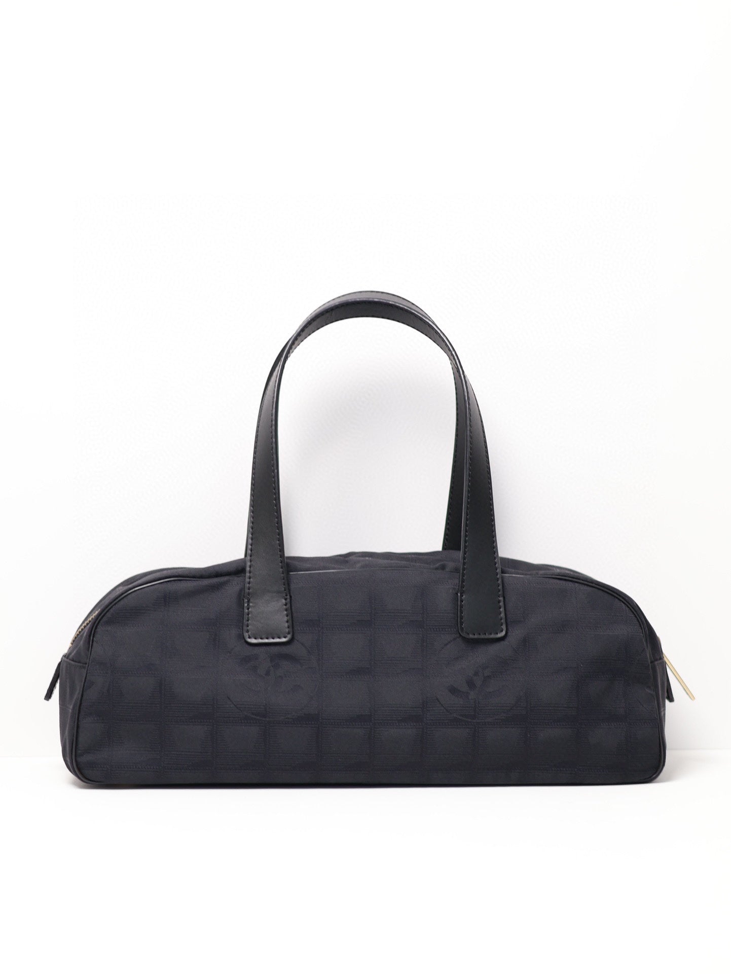 Chanel Travel Line All Black Baguette Satchel Bag