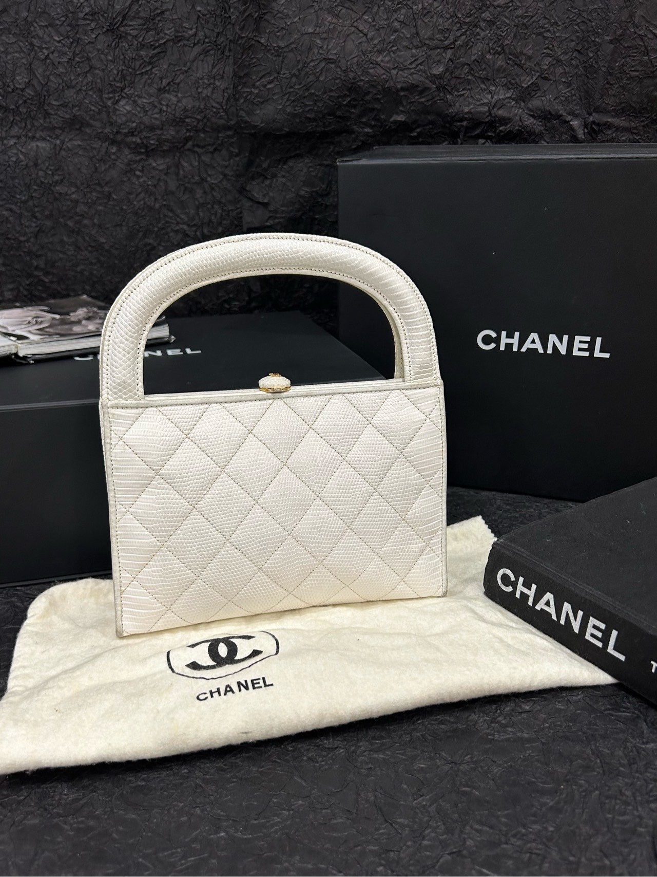 Chanel Kelly Leather White Handbag