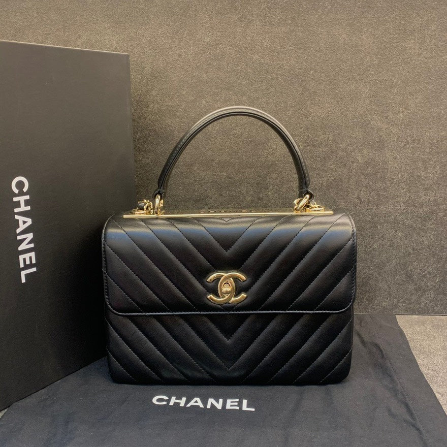 Chanel Black Trendy CC Satchel/Top Handle Bag