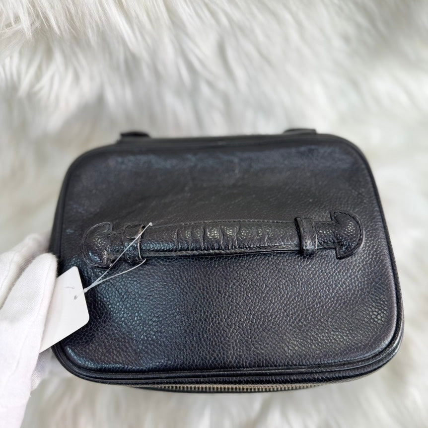 Chanel CC Vanity Bag – Caviar Black Leather Handle Bag