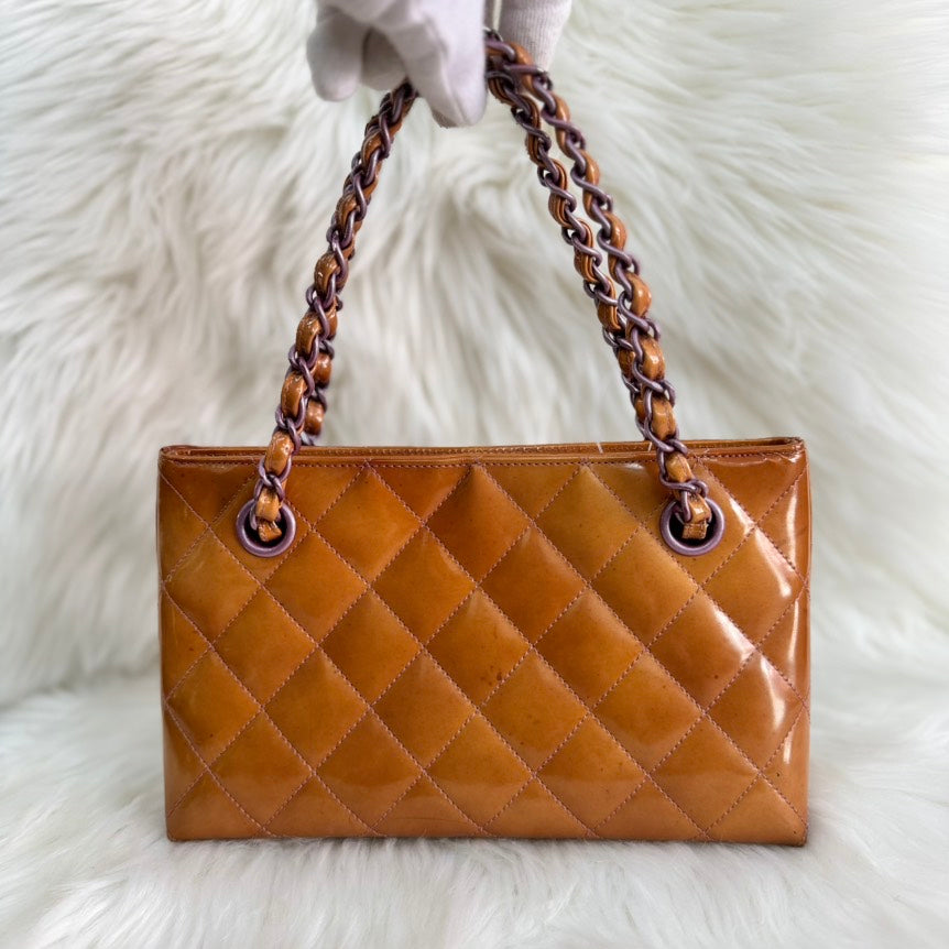 Chanel Mini Patent Camel Handbag - Product Image 2