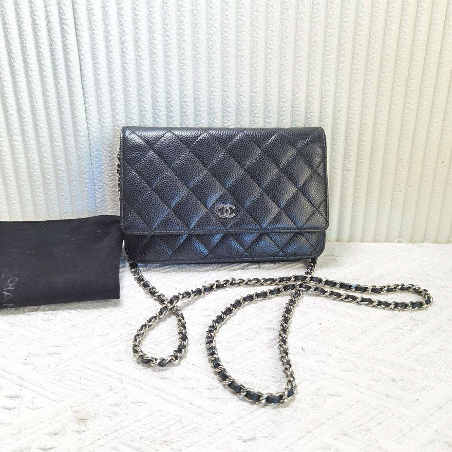 Chanel WOC Wallet on Chain Bag Black Leather Crossbody | Studio Nafay