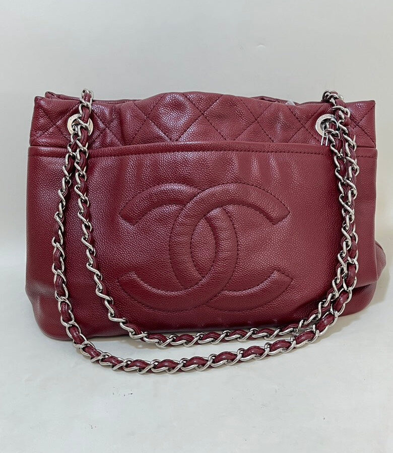 Chanel Leather Caviar Burgundy Tote | Studio Nafay