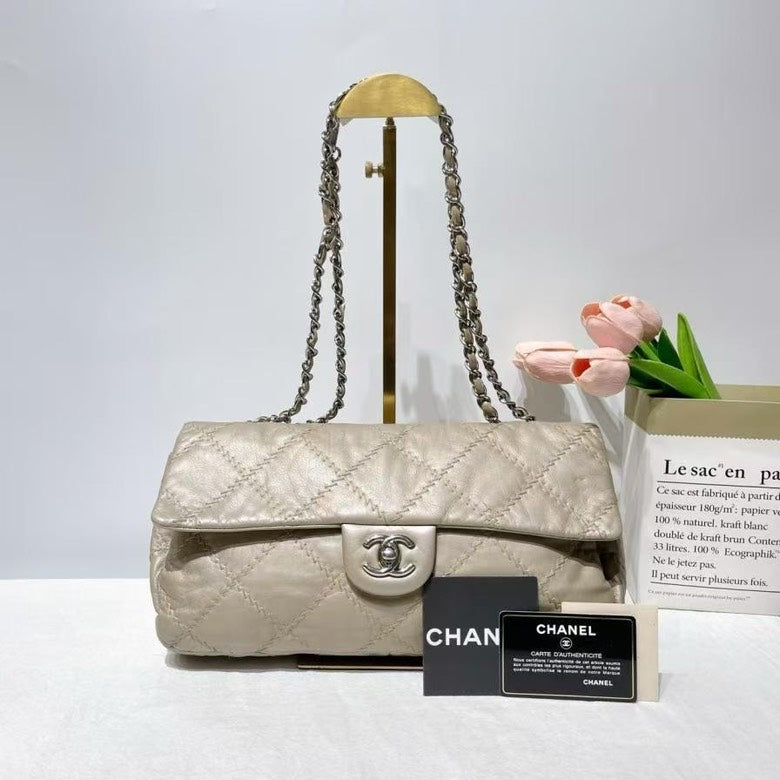 Chanel Beige Quilted Leather Shoulder Bag – BCQ