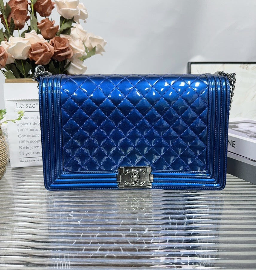 Chanel Leboy HFY Quilted Blue Shoulder Bag | Studio Nafay