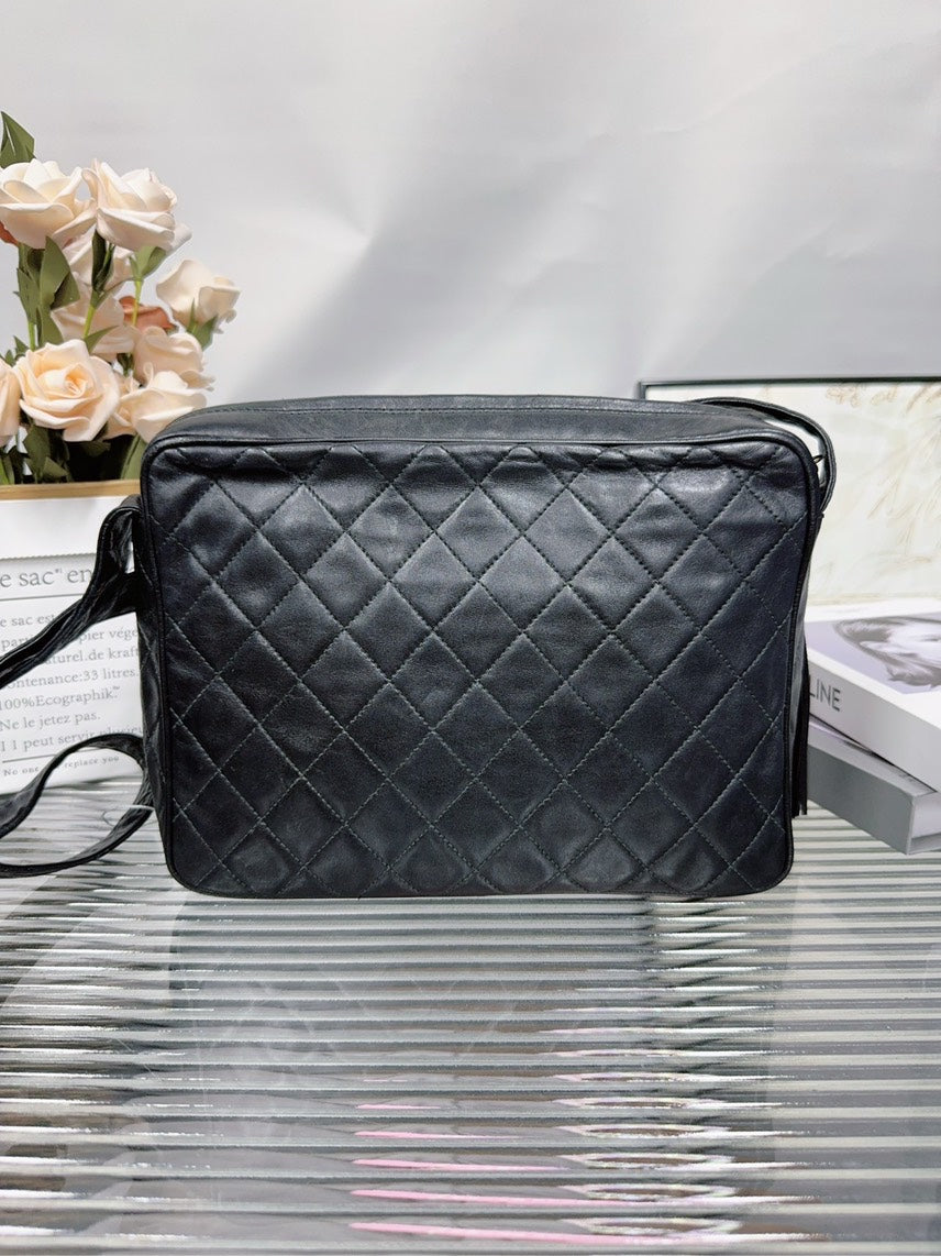 Chanel Leather Quilted Black Crossbody 6