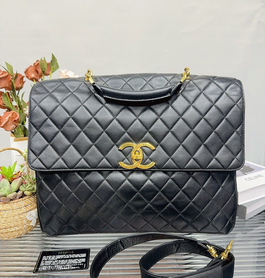 Chanel Classic Quilted Black Leather Shoulder Bag HFY | Studio Nafay